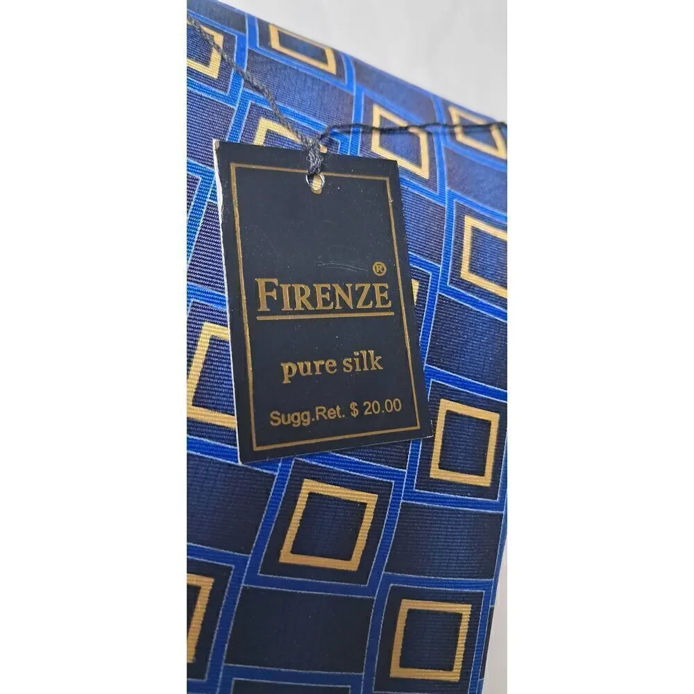 Firenze NWT Pure SILK Geometric Tie  L=56'  W=4'